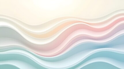 An abstract wave pattern in soft pastel hues, evoking a serene and calming atmosphere.