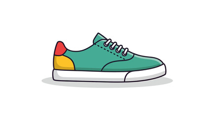 Vibrant sneaker illustration with colorful accents against a pristine white backdrop