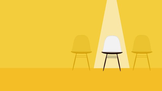 Hiring chair  concept of company service to recruit customers, network links worldwide, hiring,