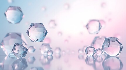 A stunning array of sparkling gemstones in soft pastel colors, creating a dreamy and elegant atmosphere.