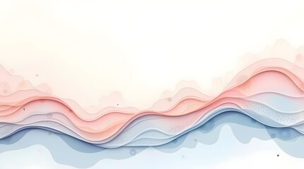 An elegant abstract design featuring soft layers of pink and blue waves, creating a soothing and harmonious visual experience.