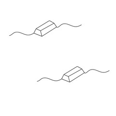 Gold bar icon continuous one line drawing outline vector illustration