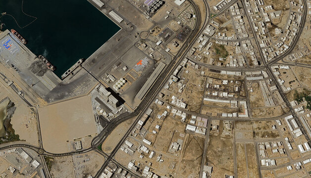 Yanbu al-Bahr in Saudi Arabia, aerial view of a drone on the Red Sea in August 2025