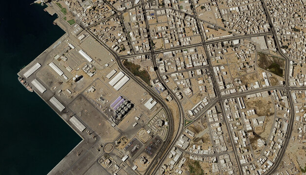 Yanbu al-Bahr in Saudi Arabia, aerial view of a drone on the Red Sea in August 2025