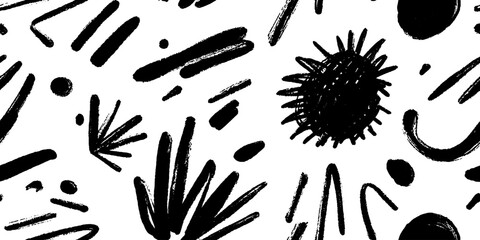 Minimalist black and white abstract pattern inspired by farm harvest for creative design