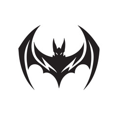 black and white bat logo vector