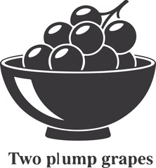 Bowl of Two Plump Grapes