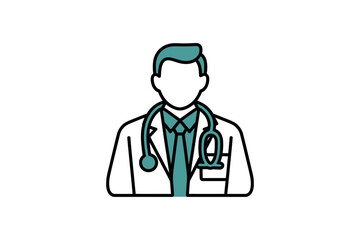 Fototapeta premium A stylized illustration of a doctor wearing a stethoscope and tie.