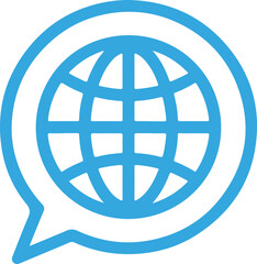 Globe Inside a Speech Bubble Icon