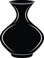 Artistic vase silhouette vector illustration