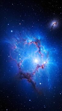 Deep blue cosmic nebula