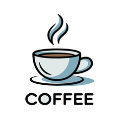 Coffee Cup Icon with Steam