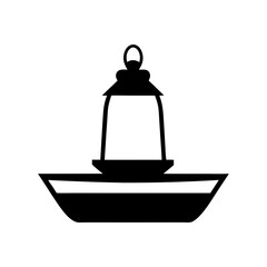 Stylized Black and White Bird Feeder Illustration with Hanging Design