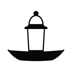 Black and white symbol of a bird feeder for feeding birds