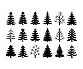 Collection of Various Tree Silhouettes