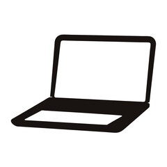 Simple black and white laptop illustration for design projects and presentations