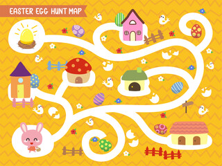 Easter Egg Hunt Maps Game for Celebrating Easter Idea