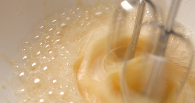 Pastry preparation close up slow motion