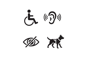 Accessibility symbols for disability support Inclusive design icons for accessibility awareness