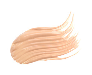 Sample of foundation isolated on white, top view