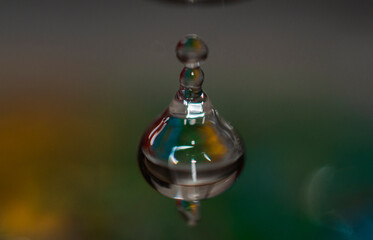 Waterdrops composition macro close up
