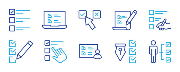 To do list line editable icon set. Contain icons related to checklist, plan, task, to do list, and more. Editable stroke. Vector illustration