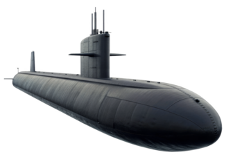 Submarine isolated on a transparent background.