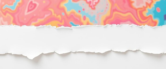 Jagged edges of torn white paper, revealing fibrous texture,  waste,  texture