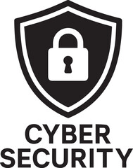 Cyber security lock shield icon