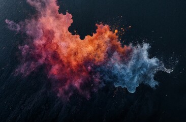 Colorful powder explosion over water creates a stunning visual spectacle during outdoor event capturing vibrant atmosphere at sunset