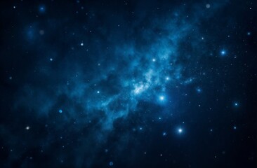 Cosmic scene of bright stars and swirling nebulae captured in deep space during a stunning clear night