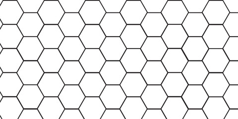 Honeycomb pattern with hexagon mesh. Texture bee comb grid. Net seamless pattern. Line vector illustration isolated on white background.