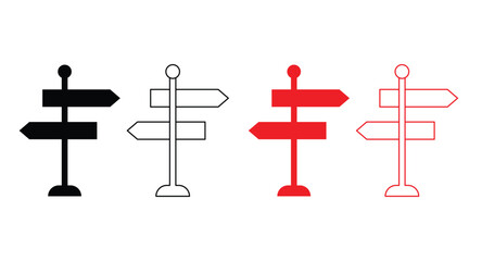 Signpost simple minimalist Vector icon. © JunnU studio