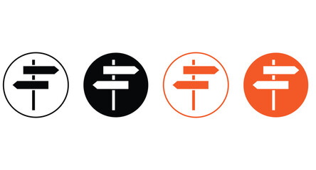 Signpost simple minimalist Vector icon.