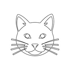 Stylized black cat face with a distinctive long nose