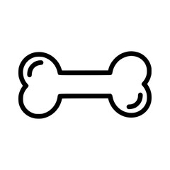 Simple black dog bone icon for pet lovers and animal graphics