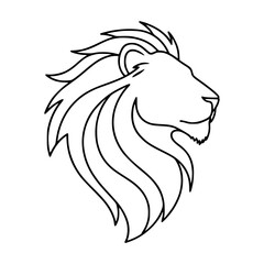 Bold black outline of a majestic lion head