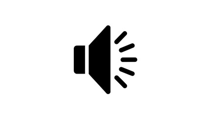 A black speaker icon with sound waves emanating from it on a white background illustration design ai generated
