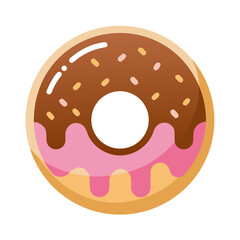 donut on white background with sprinklers donut with sprinkles vector illustration of donuts donut with icing vector illustration of a donut on white background