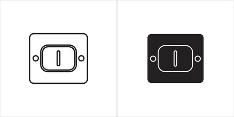 Power button icon in line and glyph style for web design