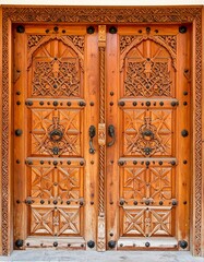 Ornate wooden double doors
