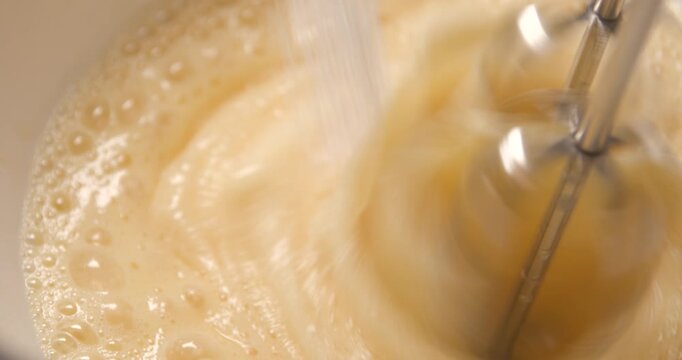 Pastry preparation close up slow motion