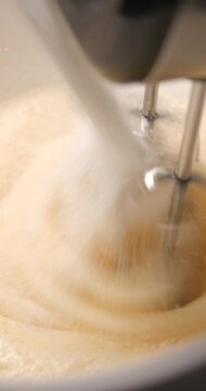 Pastry preparation close up slow motion