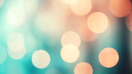 Obraz premium A soft-focus background featuring blurred, colorful light bokeh in pastel hues, creating a dreamy and ethereal atmosphere.