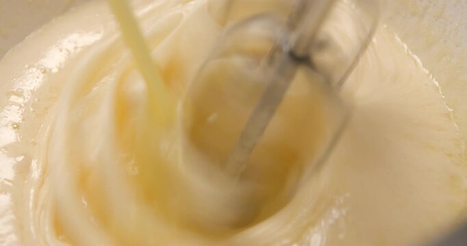 Pastry preparation close up slow motion
