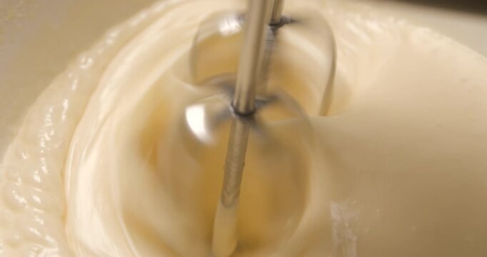 Pastry preparation close up slow motion