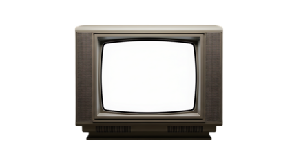 Retro CRT Television Isolated On Transparent Background PNG