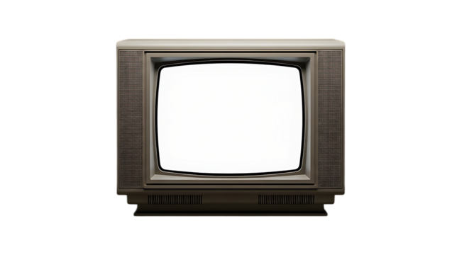Retro CRT Television Isolated On Transparent Background PNG