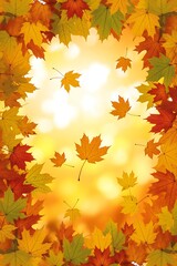 Fototapeta premium Autumn leaves frame