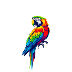 Colorful Parrot Bird PNG Image.